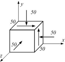 Изображение вопроса На гранях элементарного объема (см. рисунок) дейст...