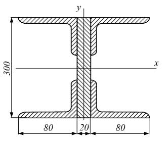 Изображение вопроса Поперечное сечение балки составлено из вертикально...