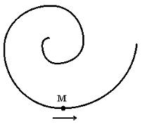 Изображение вопроса Точка М движется по спирали с равномерно убывающей...