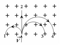 Изображение вопроса На рисунке показаны траектории заряженных частиц, ...