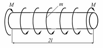 Изображение вопроса Стержень, работающий на кручение, нагружен равноме...