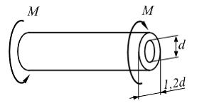 Изображение вопроса Труба скручивается двумя моментами. Величины М и  ...