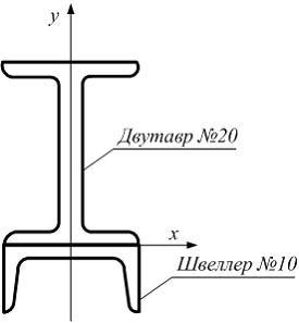 Изображение вопроса Сечение состоит из двутавра и швеллера. В системе ...