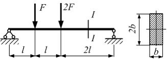 Изображение вопроса Балка прямоугольного поперечного сечения нагружена...