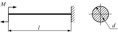 Изображение вопроса Консольная балка длиной l нагружена моментом М. Зн...