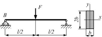 Изображение вопроса Балка длиной l в середине пролета нагружена силой ...