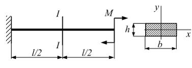Изображение вопроса Консольная балка длиной нагружена моментом Попер...