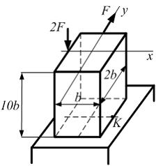 Изображение вопроса Стержень нагружен силами  и . Линейный размер b за...