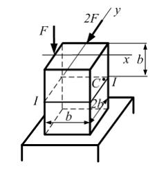 Изображение вопроса Стержень прямоугольного сечения с размерами b и 2b...