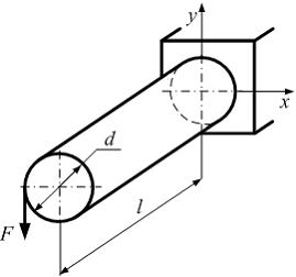 Изображение вопроса Стержень круглого сечения диаметром  длиной  нагру...