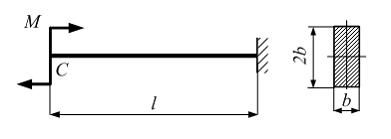Изображение вопроса Балка прямоугольного сечения с размерами b и 2b на...