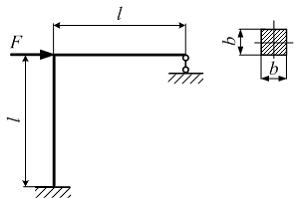 Изображение вопроса Плоская рама нагружена силой F = 1 кН. Поперечное ...