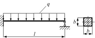 Изображение вопроса Схема нагружения балки квадратного поперечного сеч...