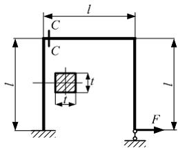 Изображение вопроса На рисунке показана рама с постоянным по контуру к...