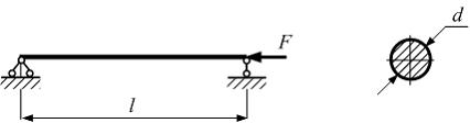 Изображение вопроса Стержень круглого сечения диаметром d, длиной l сж...