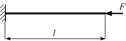 Изображение вопроса Стержень длиной l сжимается силой F. Схема закрепл...