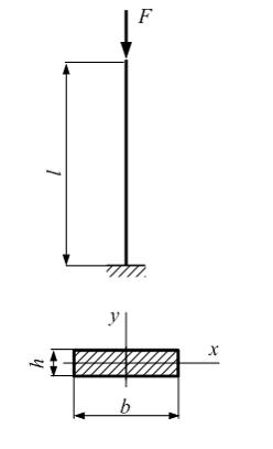 Изображение вопроса Стержень длиной прямоугольного сечения с размерам...
