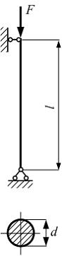 Изображение вопроса Стержень длиной круглого сечения диаметром сжима...