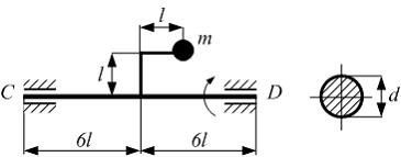Изображение вопроса На рисунке показана масса m прикрепленная к валу C...