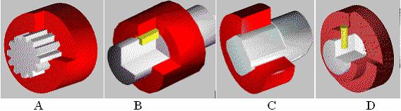 Изображение вопроса На рисунках изображены соединения типа вал-ступица...