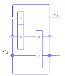 Изображение вопроса Изображенный на схеме редуктор имеет три вала, чет...