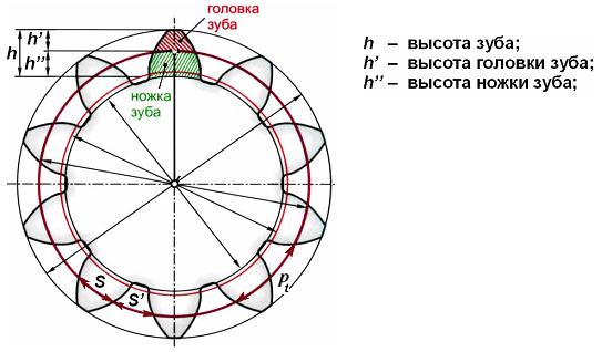 Изображение вопроса Окружность зубчатого колеса, на которой толщина зу...