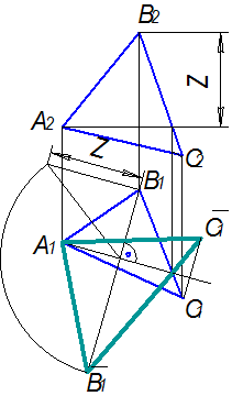Изображение вопроса Натуральная величина треугольника на чертеже опред...
