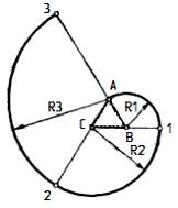 Изображение вопроса Кривая линия, состоящая из дуг окружностей различн...