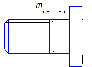 Изображение вопроса Указанный на чертеже параметр резьбы m называется ...