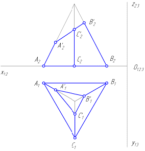 Изображение вопроса На горизонтальной проекции усеченной пирамиды  ABC...