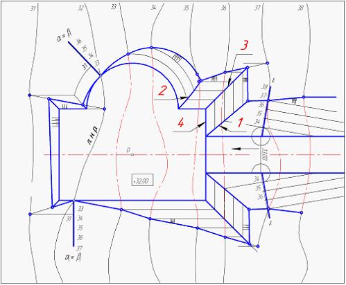 Изображение вопроса На чертеже с числовыми отметками показан фрагмент ...