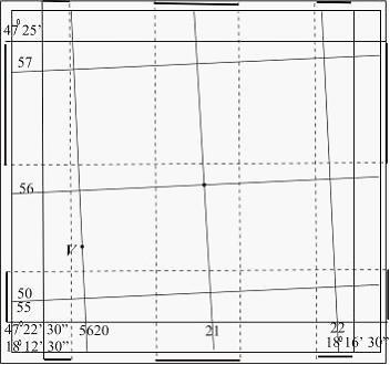 Изображение вопроса На изображенном фрагменте карты истинная ордината ...