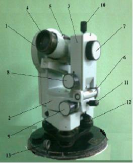 Изображение вопроса Узлы теодолита 2Т30П, обозначенные цифрами 8 и 9, ...