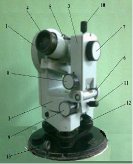 Изображение вопроса Винты теодолита 2Т30П, обозначенные цифрами 10 и 1...