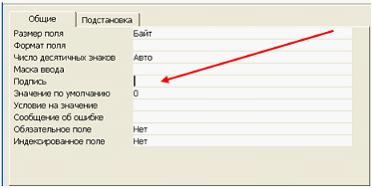 Изображение вопроса Cвойство поля «Подпись» в таблице MS Acc...
